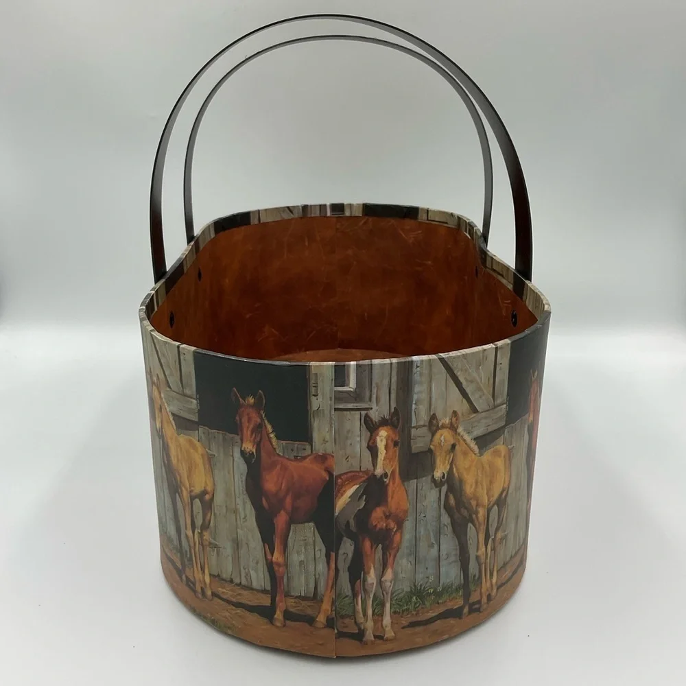 Lang Boxes 2007 “Little Partners” Decorative Basket with Black Handles